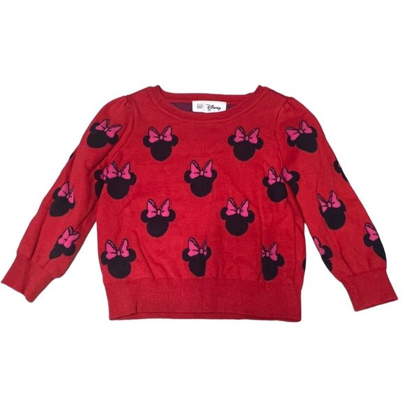 Baby GAP Disney Sweater Minnie Mouse Red Girls Size 3 - Picture 1 of 4